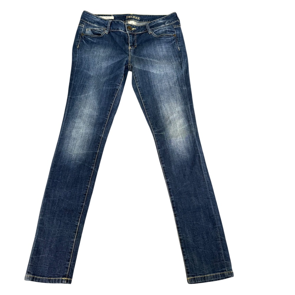 Decree Super Skinny Jeans Womens 9 Dark Wash Low Rise Denim Blue Pants